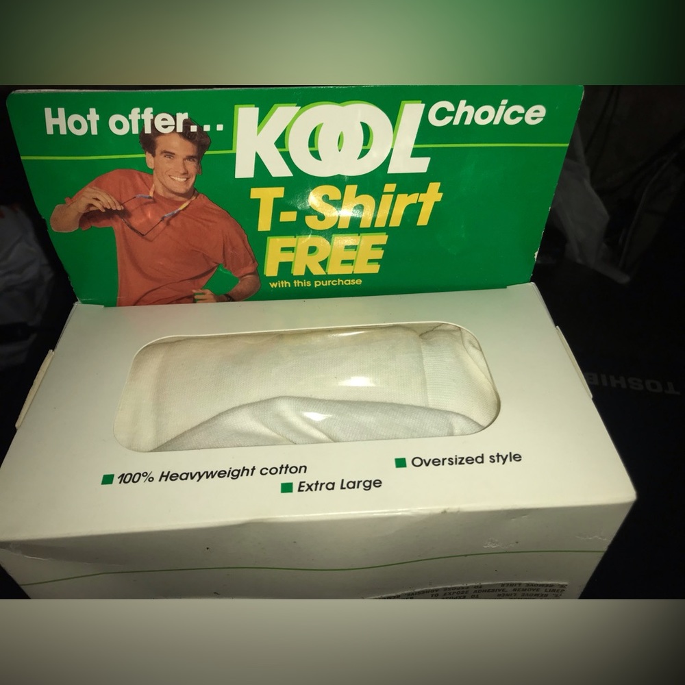Vintage Kool Cigarettes Shirt Adult XL Promo T-Shirt USA 90s NEW IN UNOPENED BOX